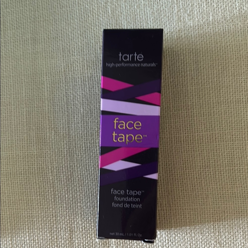 Tarte Face Tape Foundation in Black and Purple Packaging